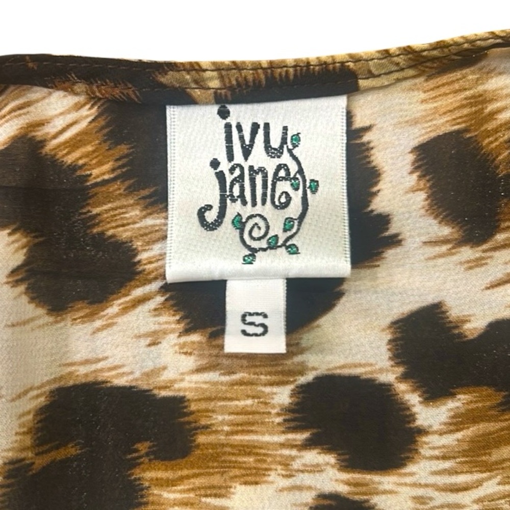 Ivy Jane Leopard Print Chiffon Dress Cover-up Sheer Bohemian Colorful Size Small - Picture 7 of 16
